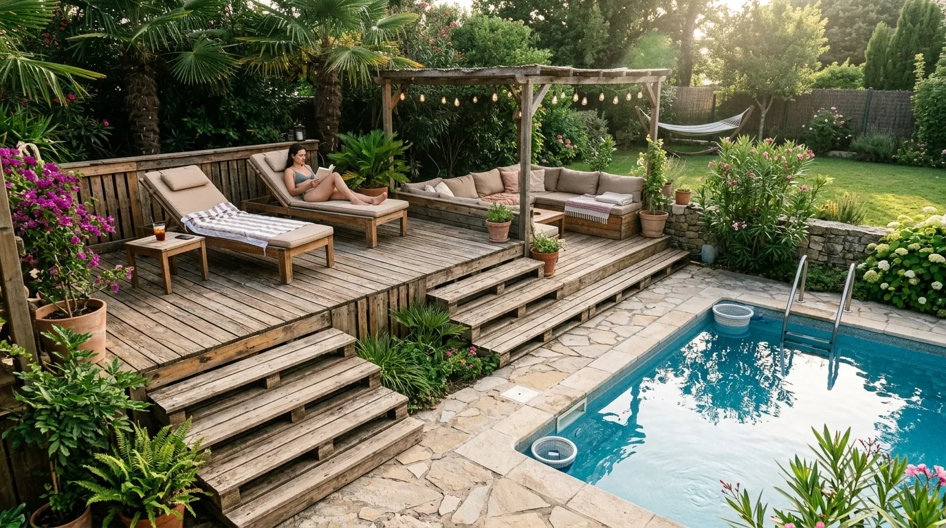 Compact Poolside Platform Deck